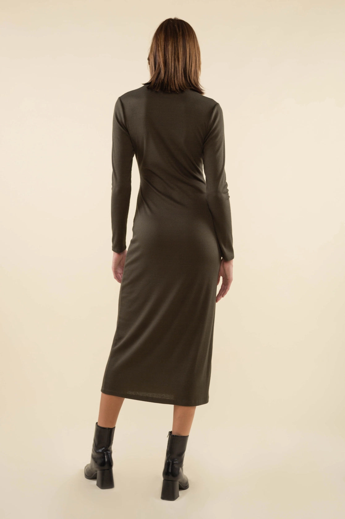 Turtleneck Rib Bodycon Dress