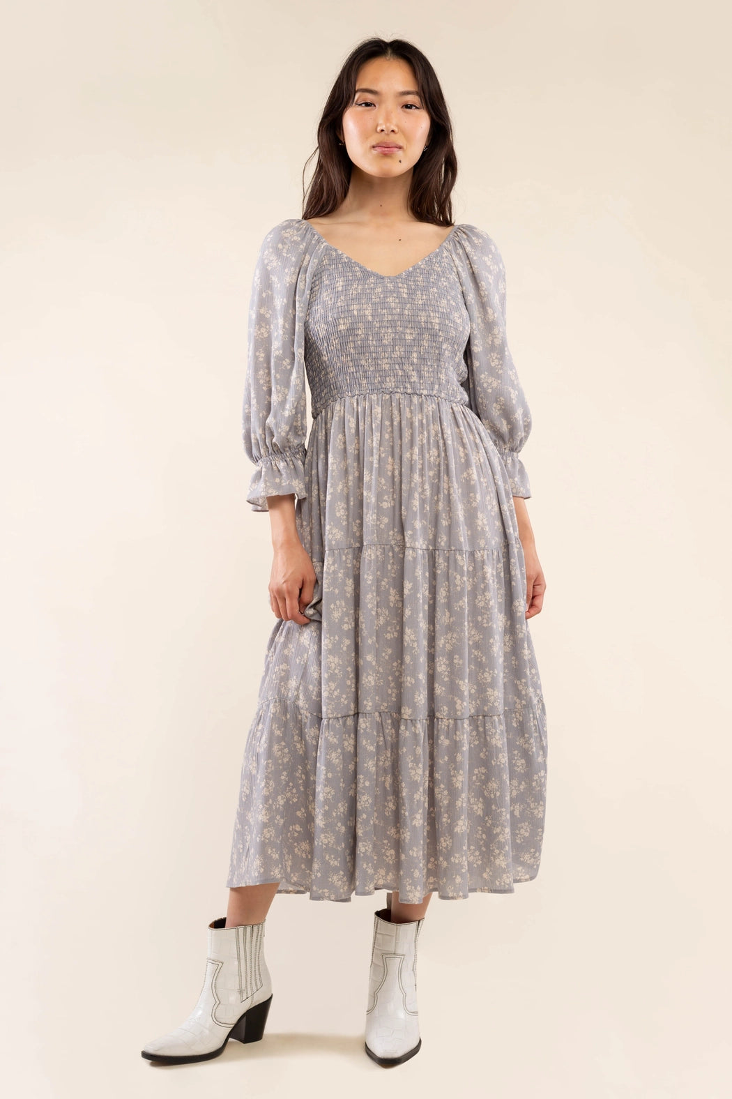 Floral Shirred Dress