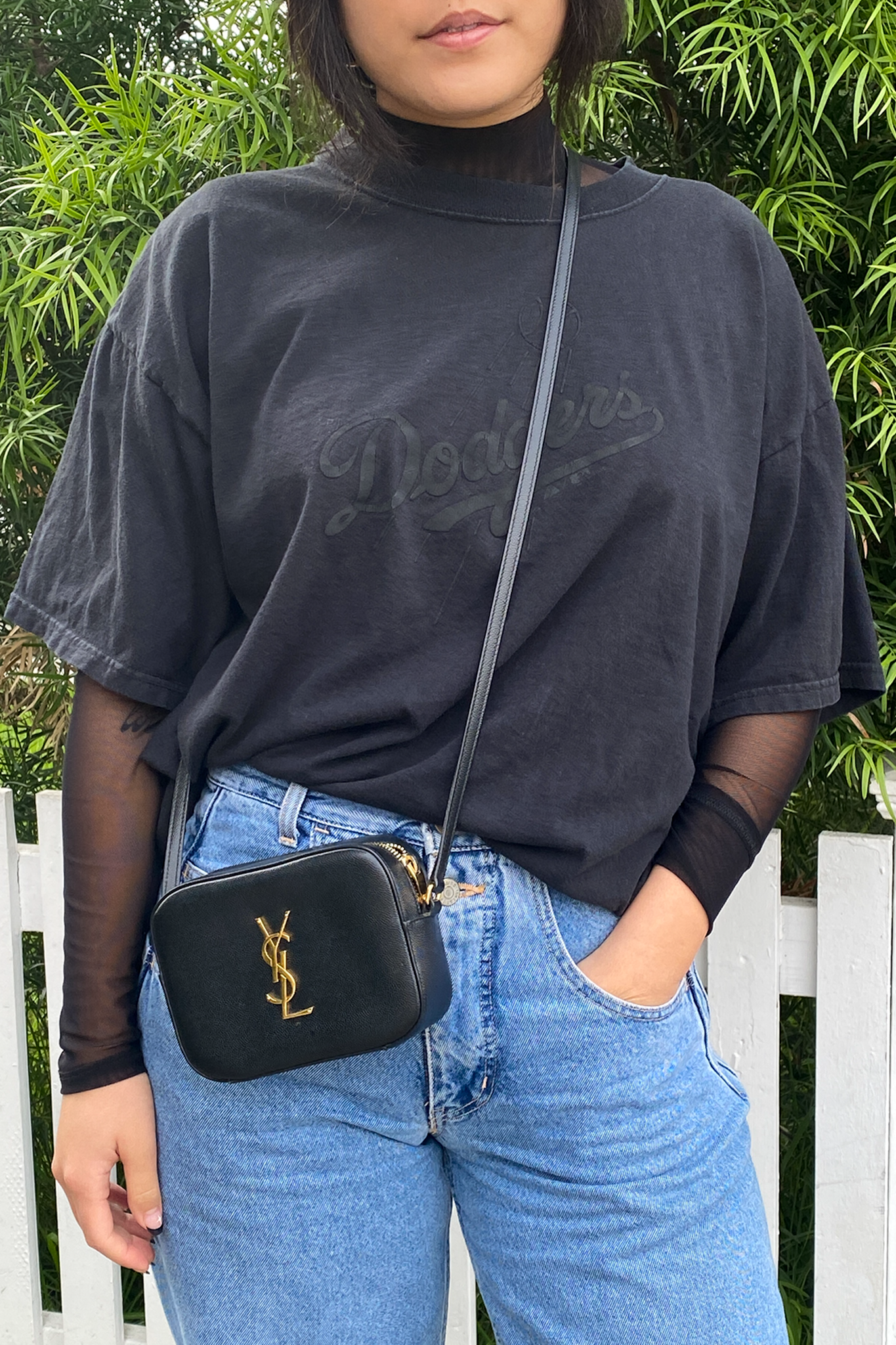 Mockneck Mesh Top