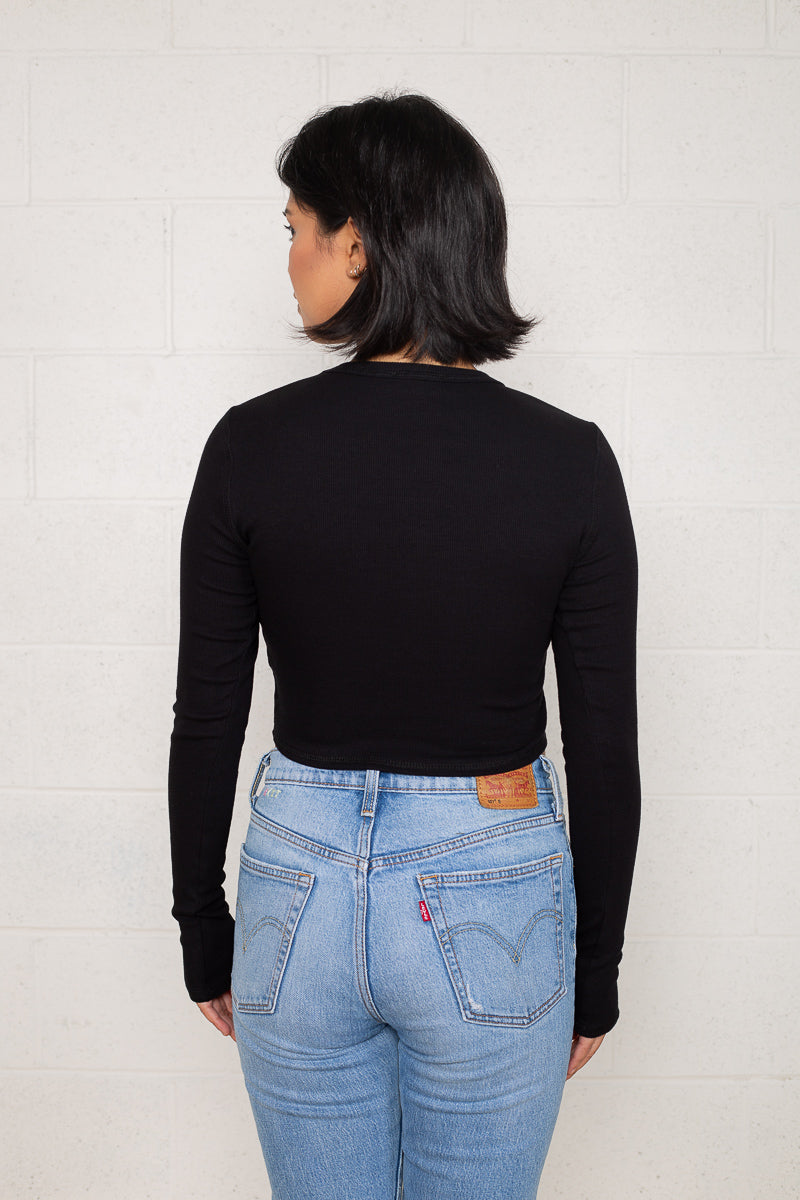 Long Sleeve Rib Top (Crop Length)