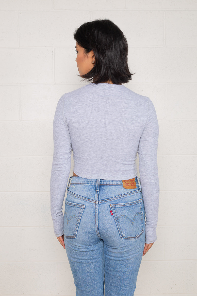 Long Sleeve Rib Top (Crop Length)