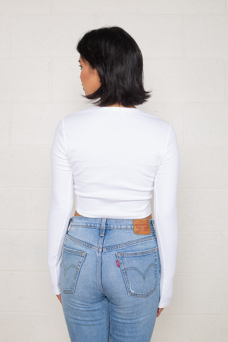 Long Sleeve Rib Top (Crop Length)