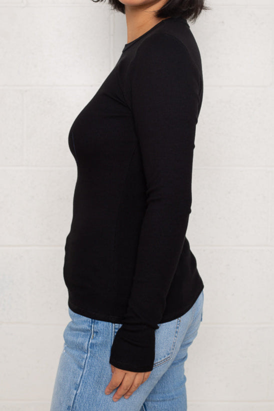 Long Sleeve Regular Length Rib Top
