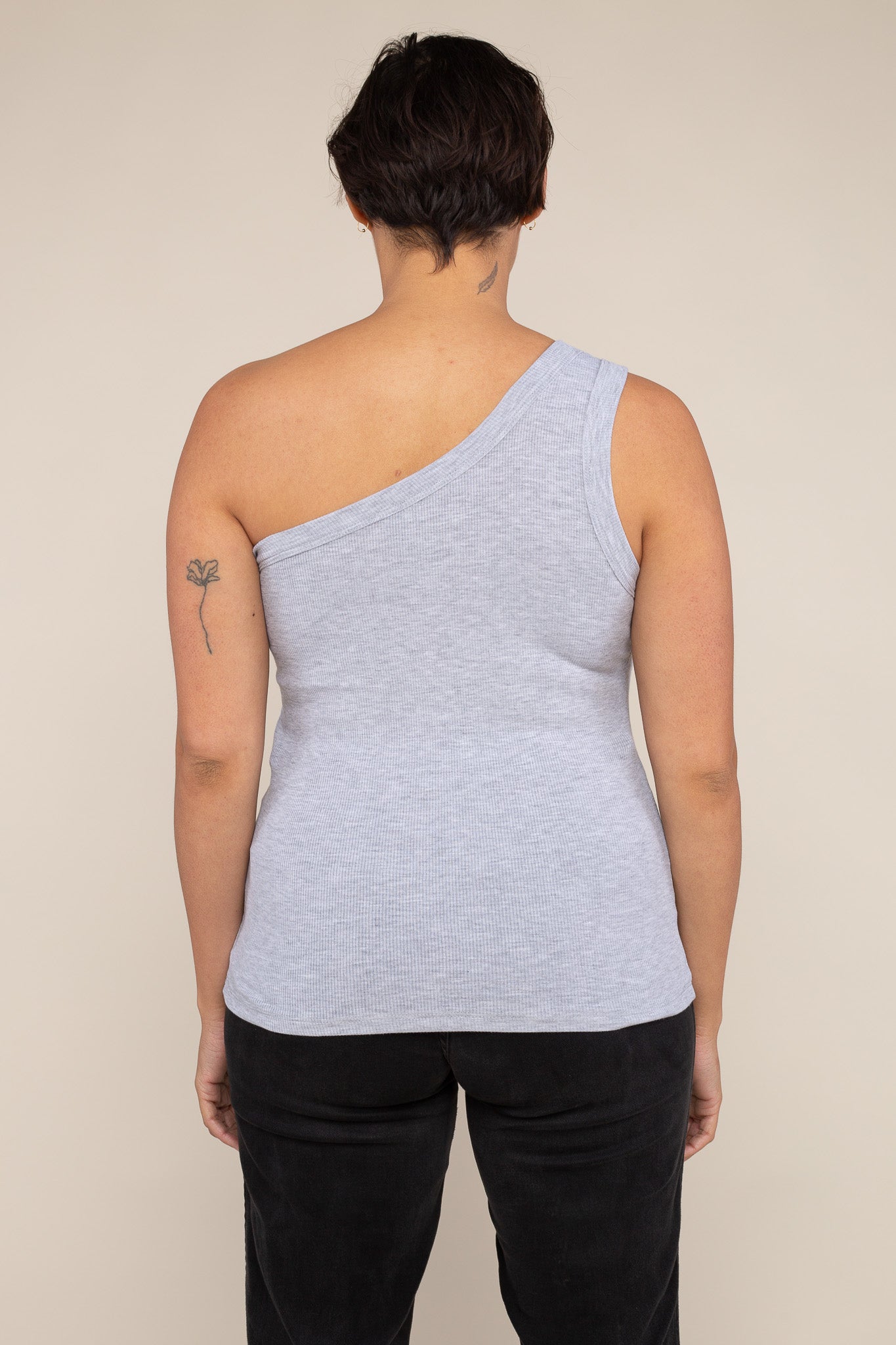 One Shoulder 2x1 Rib Tank (Regular Length)