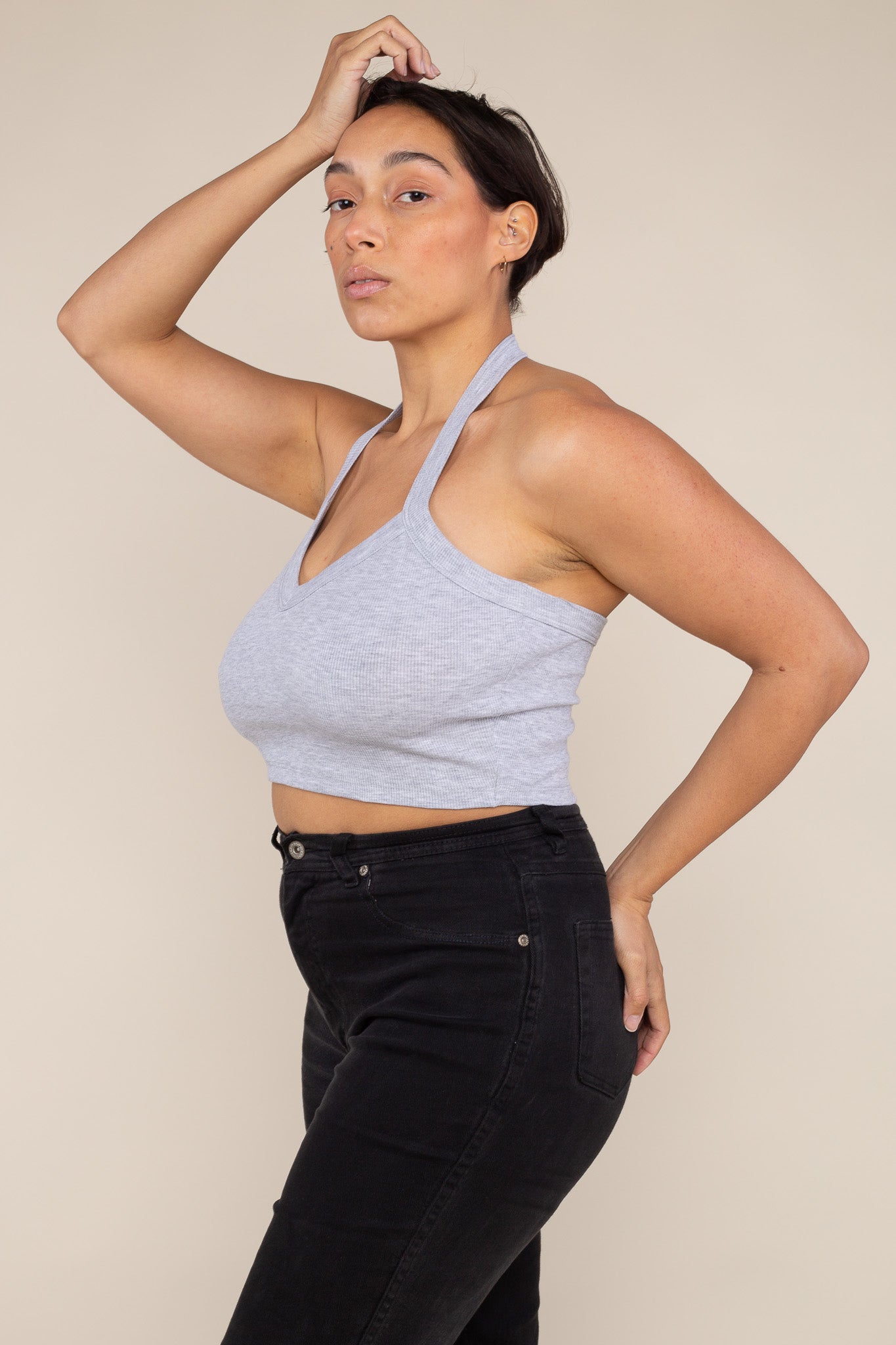 Halter 2x1 Rib Tank (Crop Length)