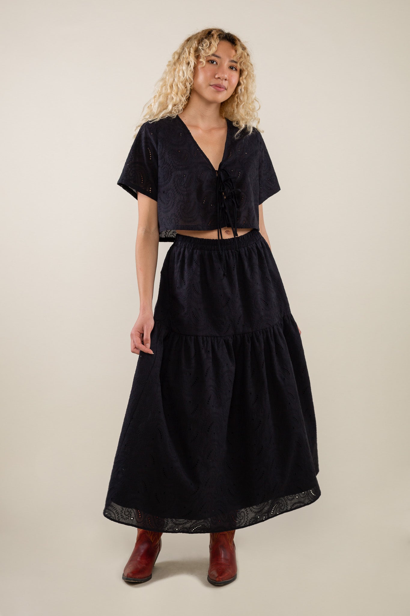 Paisley Eyelet Skirt